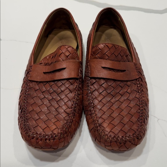 Robert Zur Chestnut Woven Leather Loafers main image 8